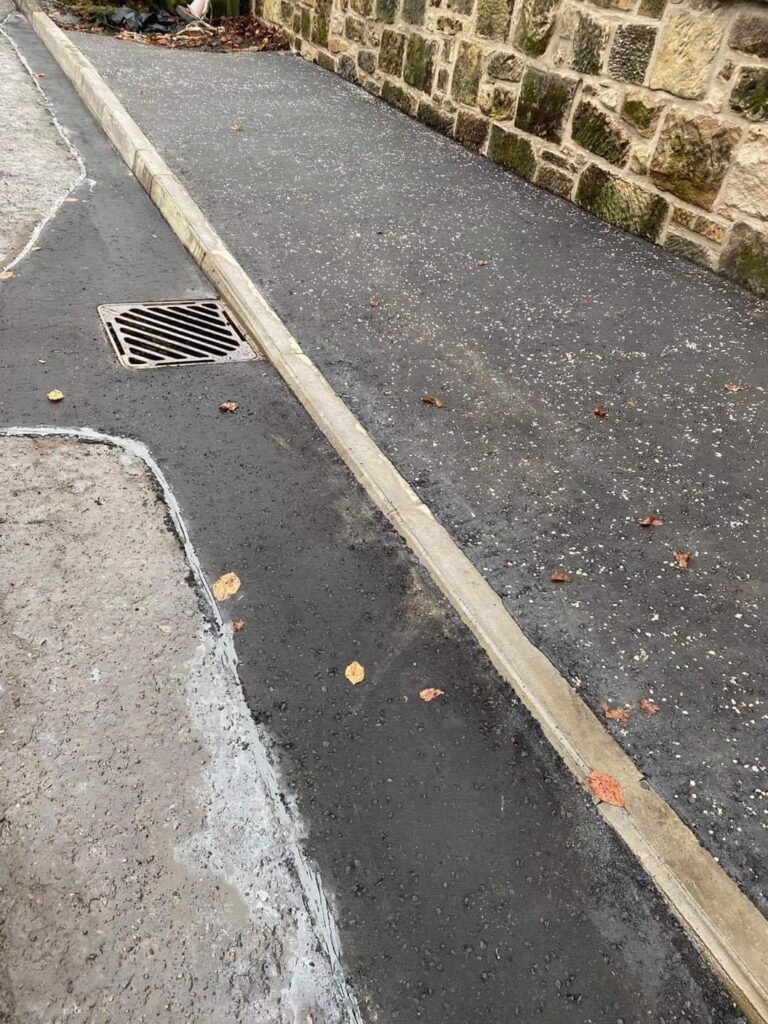 Completed footpath and dropped kerb installation in Alloa