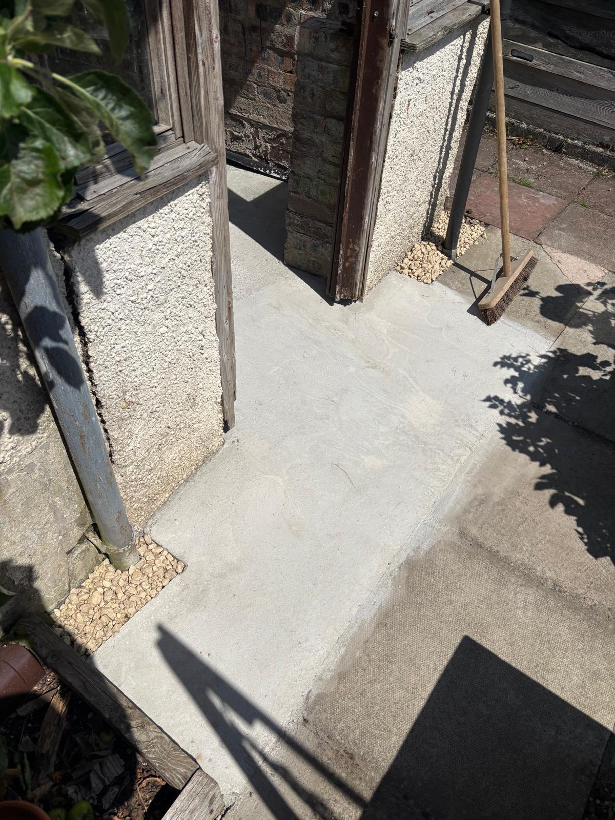 Completed reinforced concrete floor installation at a residential property in Kirkintilloch